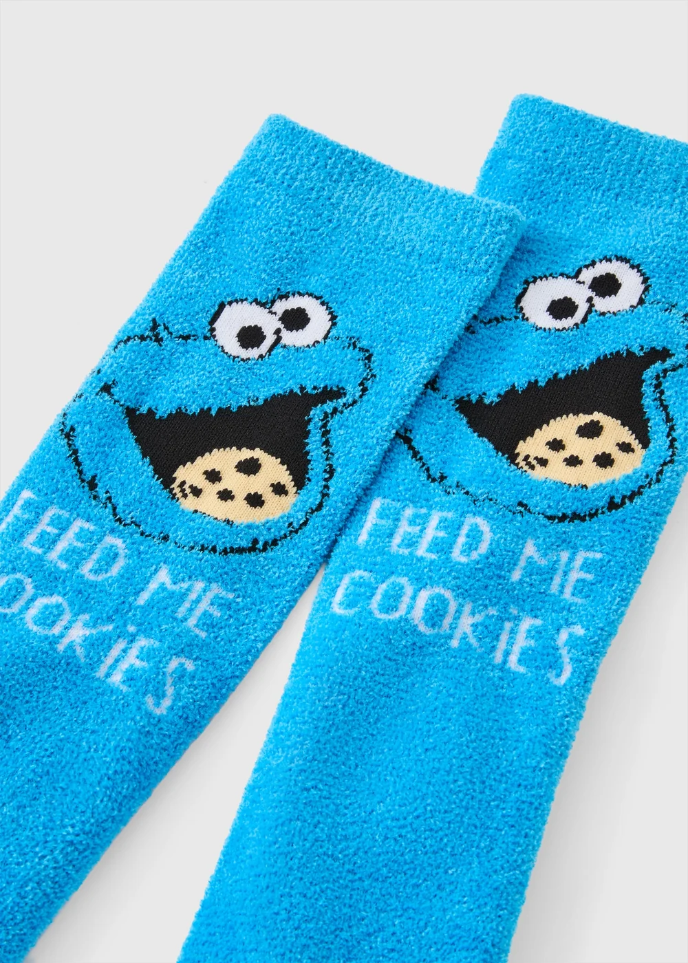 2 Pack Blue Cookie Monster Christmas Socks (Younger 6-12) - 6-8.5 Image 2