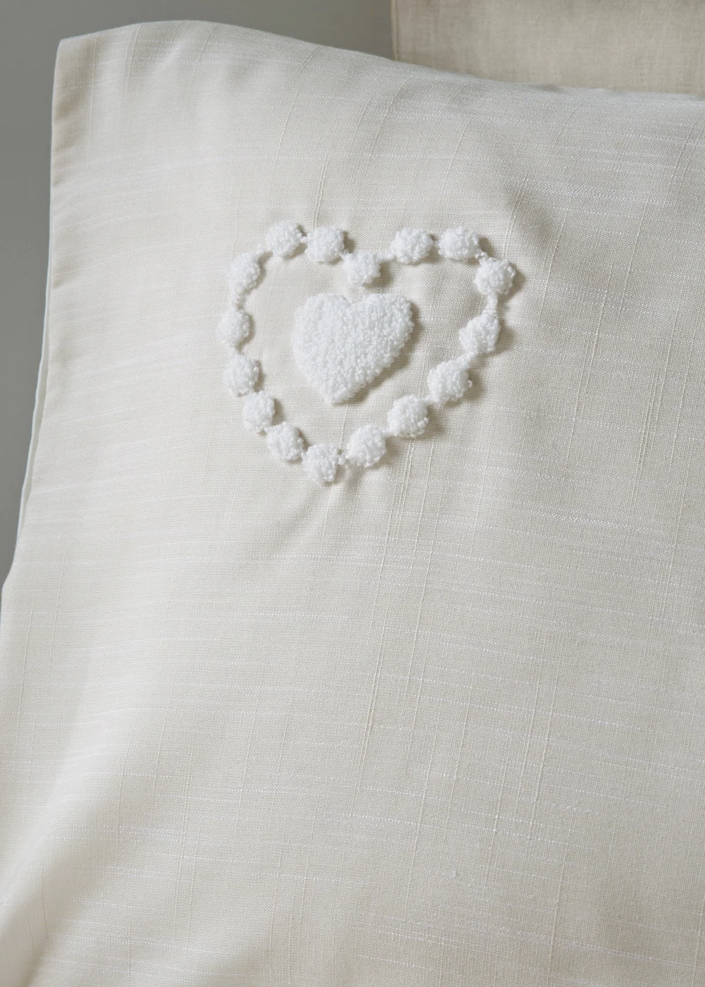 Grey Tufted Heart Duvet Set - Double Image 2