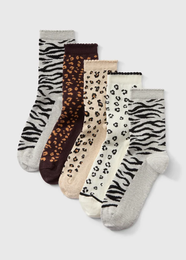 Animal Print Socks 5 Pack