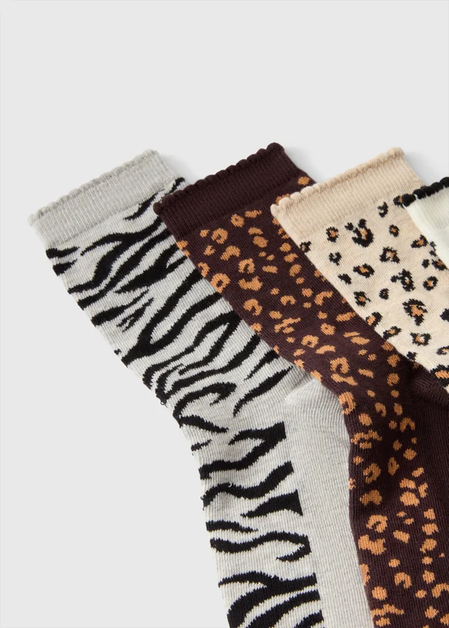 Animal Print Socks 5 Pack
