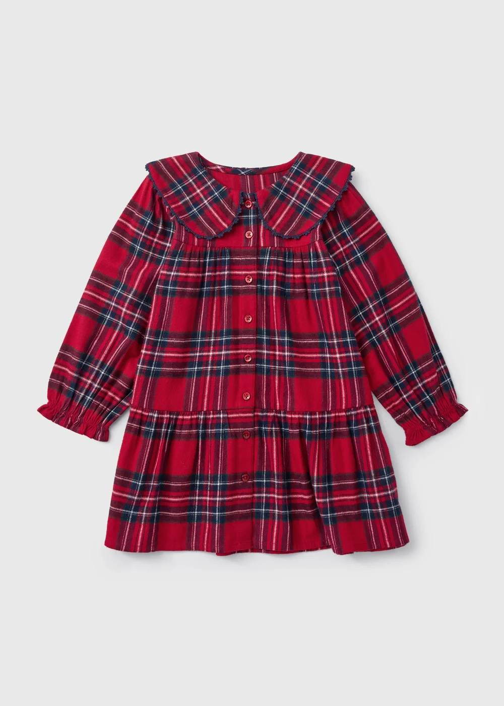 Girls Red Check Christmas Dress (1-8yrs) - 1-1.5 Yrs Image 1