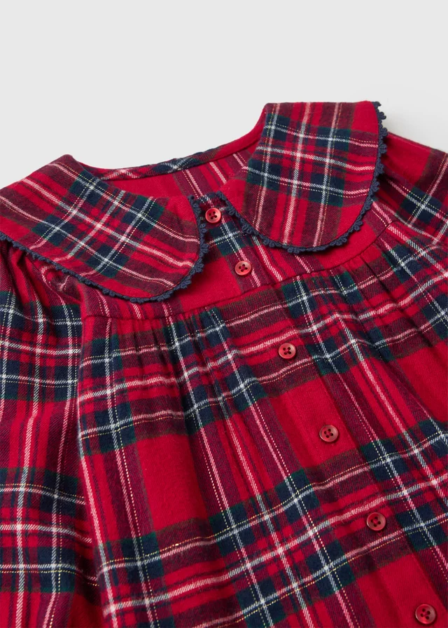 Girls Red Check Christmas Dress (1-8yrs)
