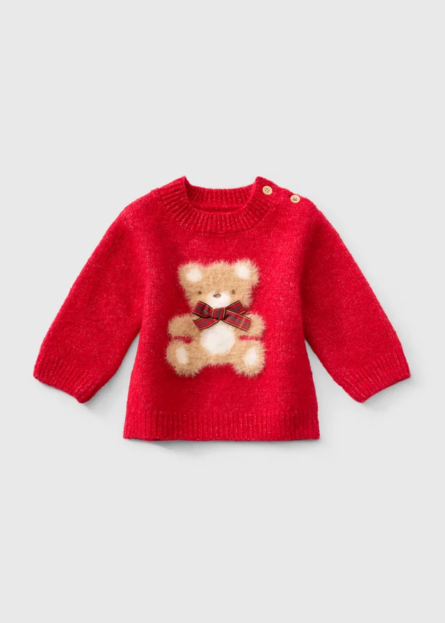 Baby Red Bear Christmas Jumper (0-23mths)
