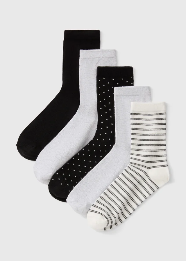 5 Pack Stripe & Spot Socks