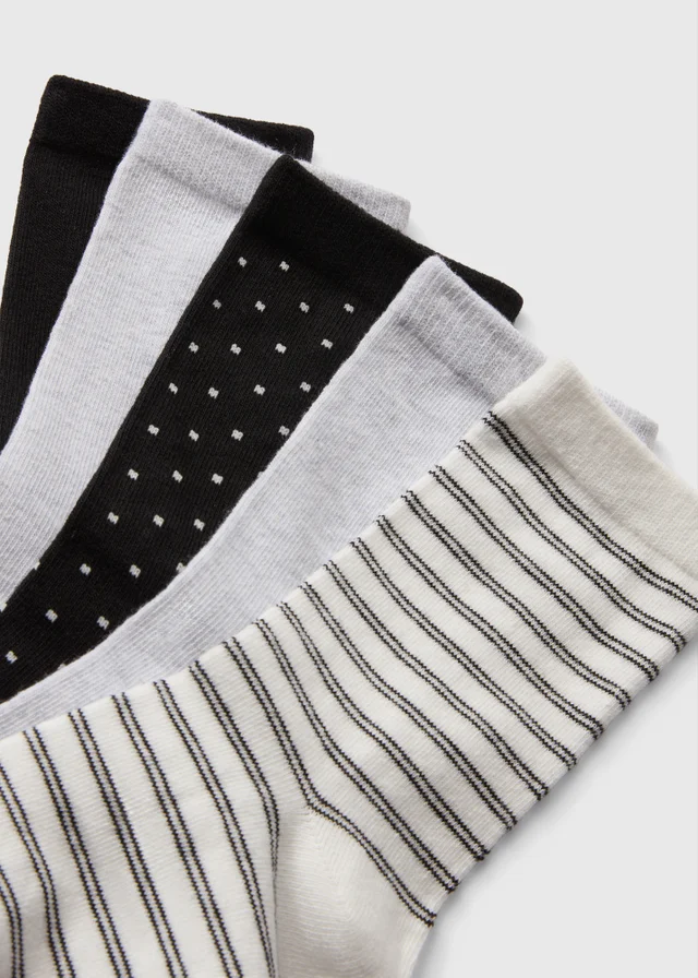 5 Pack Stripe & Spot Socks