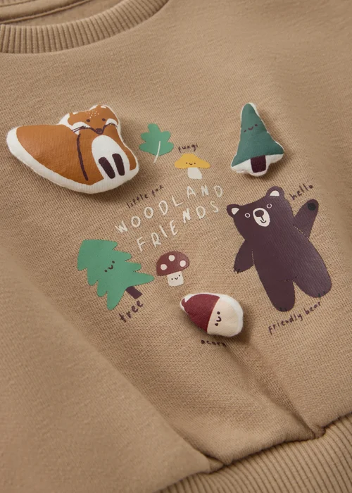 Baby Brown 3D Animal Sweatshirt & Legging Set (0-23mths) - Up to 1 Month Image 2
