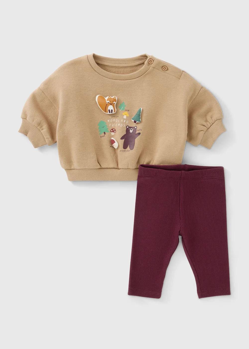 Baby Brown 3D Animal Sweatshirt & Legging Set (0-23mths) - Up to 1 Month Image 1