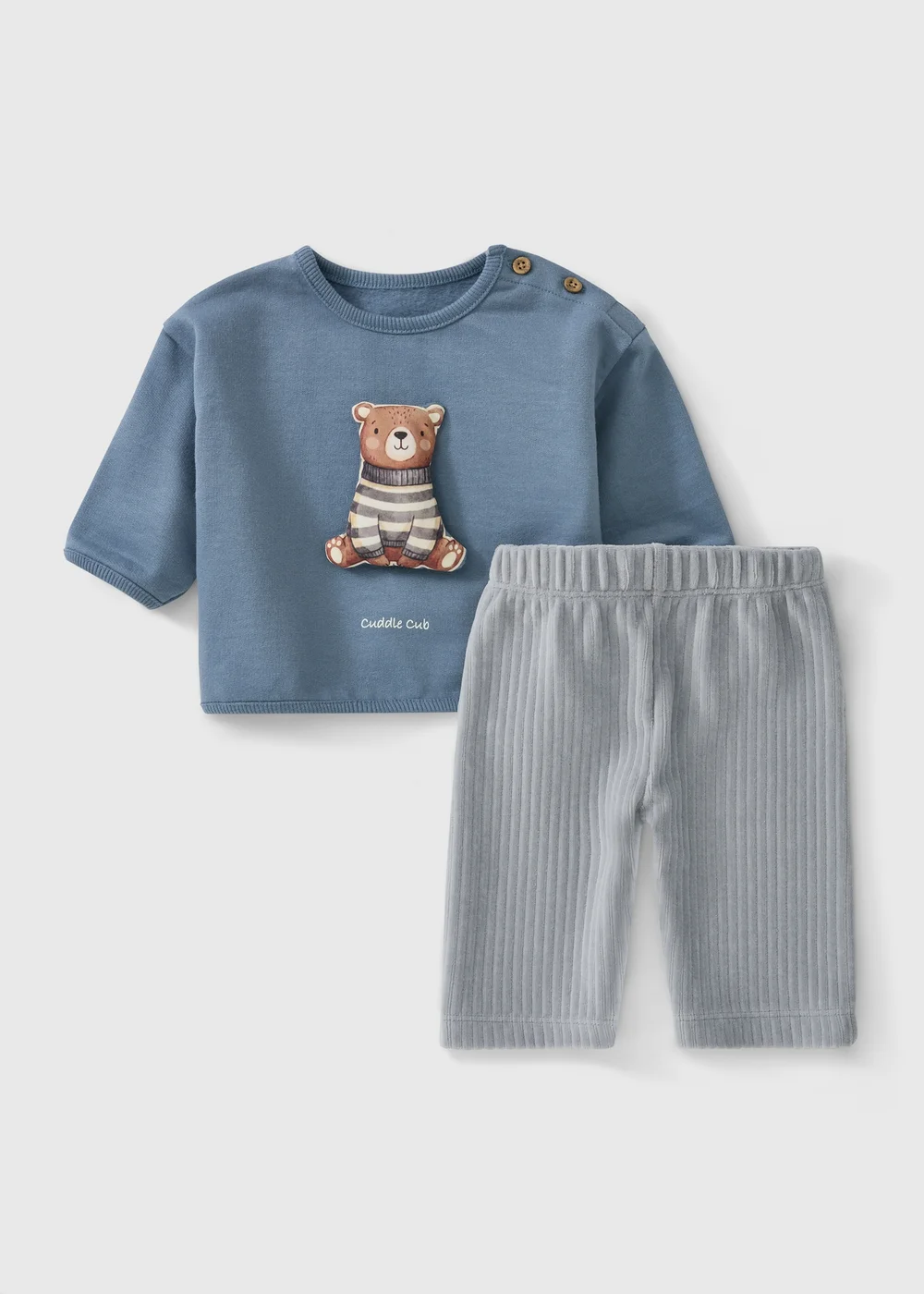 Baby Blue Bear Top & Trousers Set (Newborn-23 mnths) - Up to 1 Month Image 1