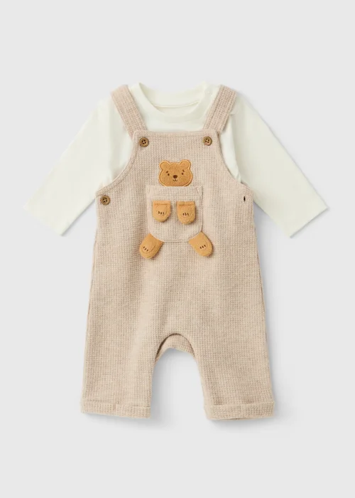 Brown Bear Dungaree and T-Shirt Set (Newborn-23 Months) - Up to 1 Month Image 1
