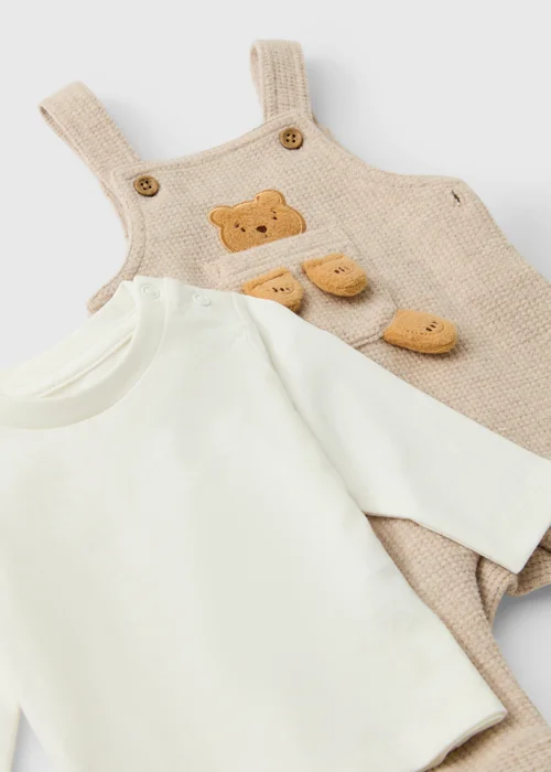 Brown Bear Dungaree and T-Shirt Set (Newborn-23 Months) - Up to 1 Month Image 2