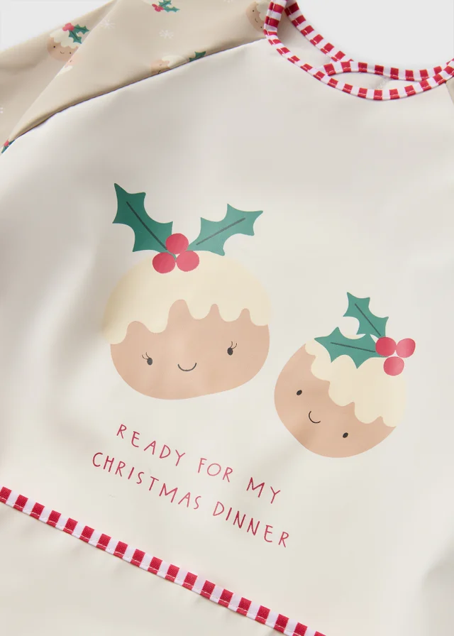 Baby Red Christmas Pudding Coverall Bib