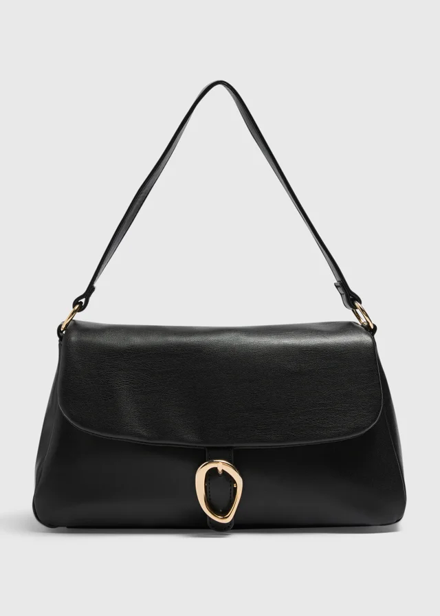 Black Buckle Hand Bag