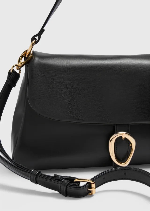 Black Buckle Hand Bag