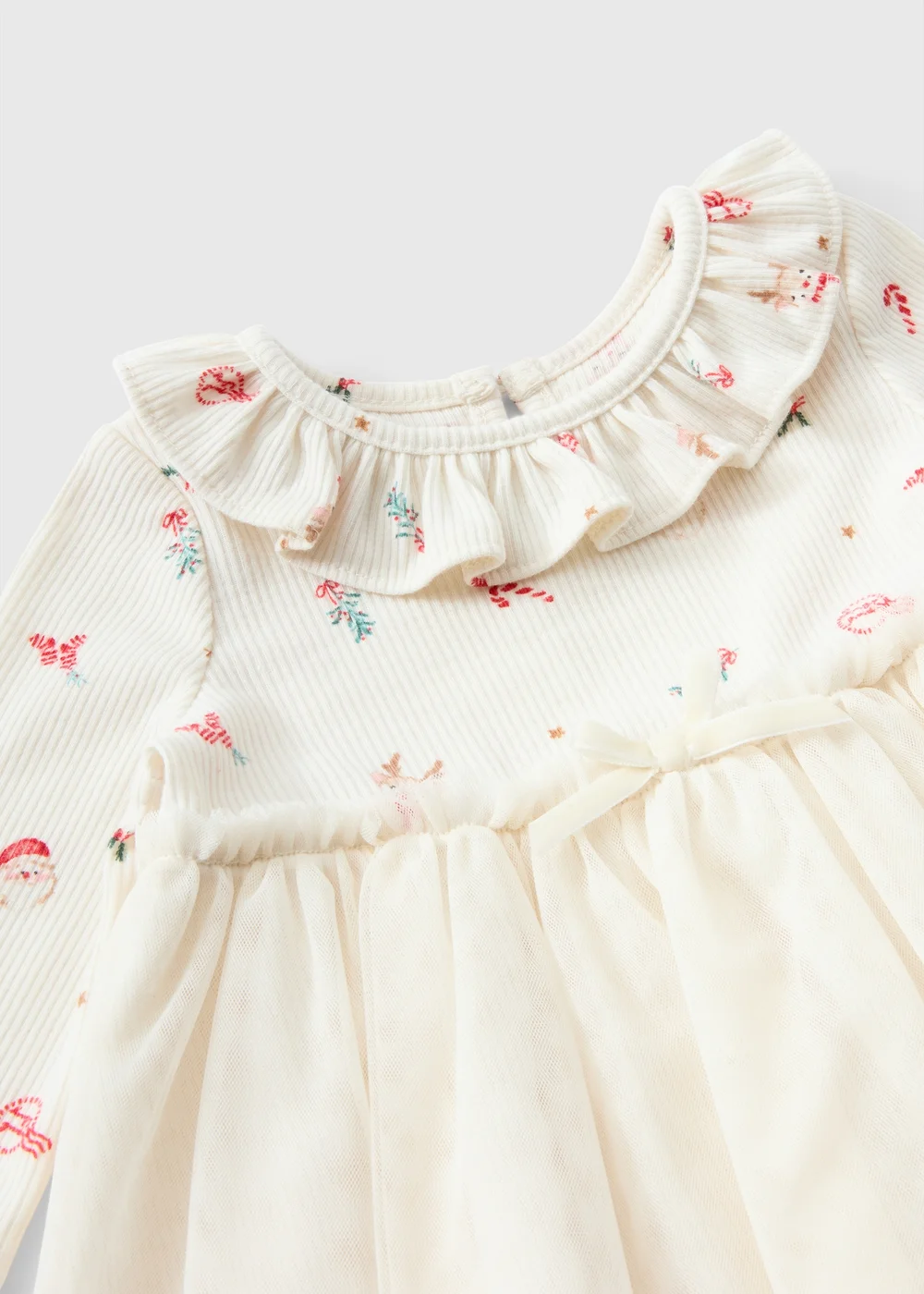 Baby Cream Mesh Christmas Dress (0-23mths) - 0-3 months Image 2
