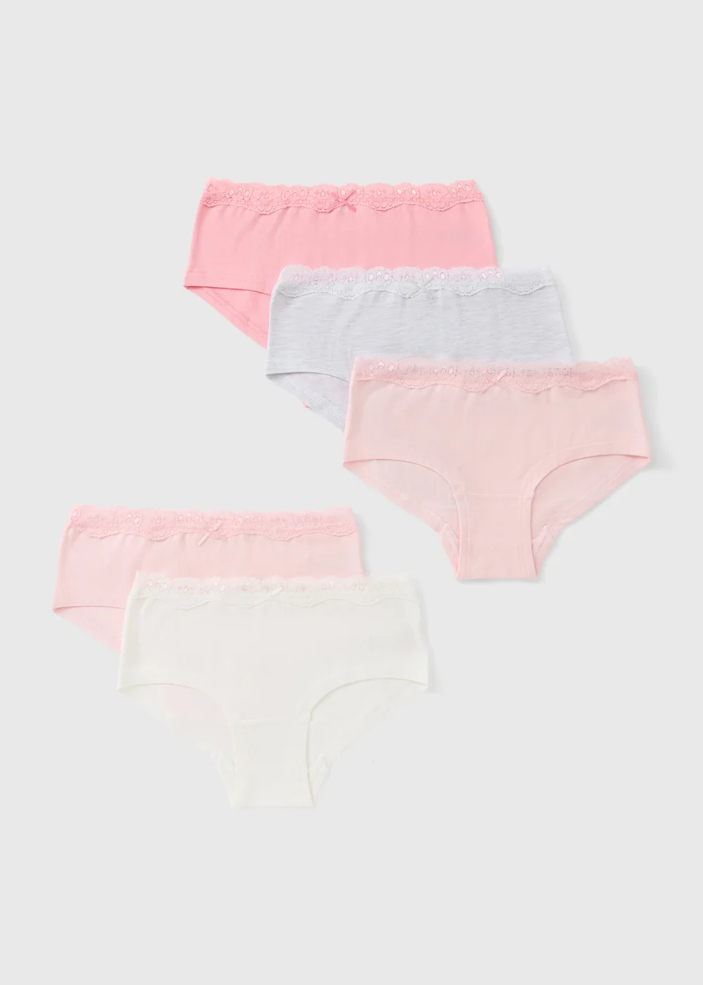 5 Pack Girls Pink Lace Briefs (6-14yrs) - 14 Yrs Image 1