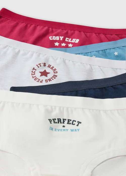 5 Pack Girls Navy Preppy Hipster Briefs (6-14yrs) - 14 Yrs Image 2
