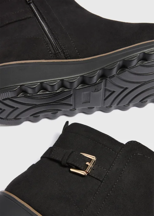 Black Low Wedge Ankle Boots - 3 Image 2