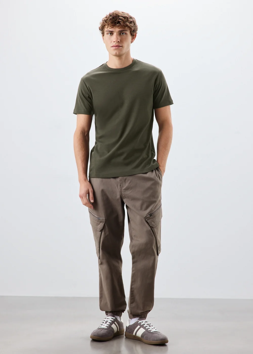 Khaki Slim Fit T-Shirt - S Image 2