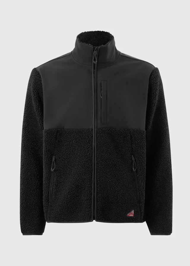 Black Panel Full Zip Fleece