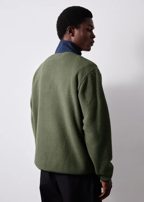 Khaki Panel Half Zip Fleece - S Image 2