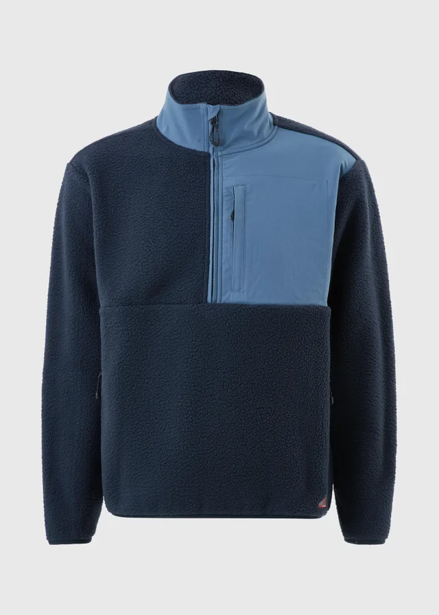 Navy Panel Half Zip Fleece