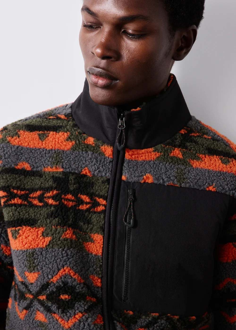 Multi-coloured Aztec Full Zip Fleece - S Image 3
