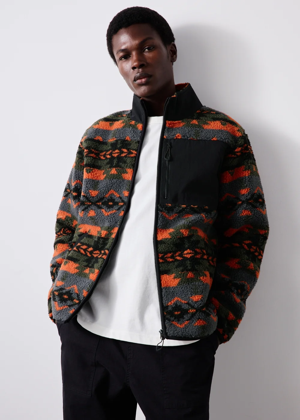 Multi-coloured Aztec Full Zip Fleece - S Image 1