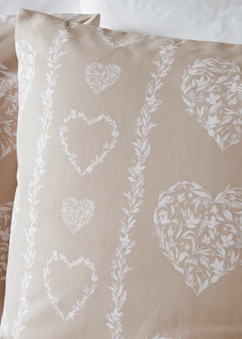 Stone Floral Heart Print Duvet Set - Single Image 1
