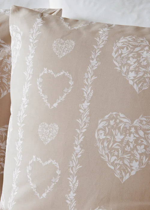 Stone Floral Heart Print Duvet Set - Single Image 1