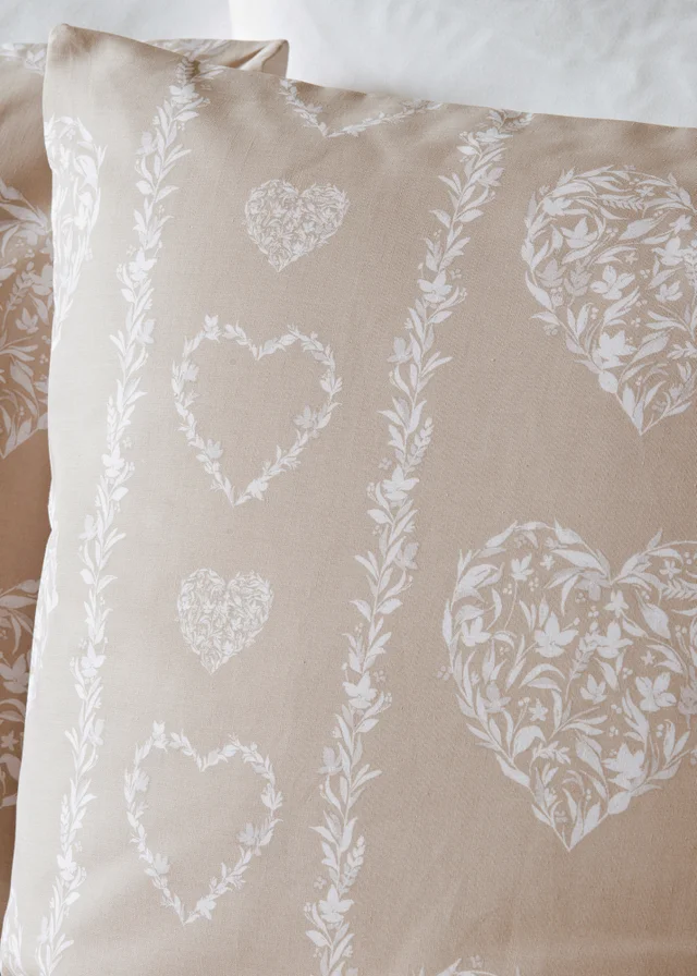 Stone Floral Heart Print Duvet Set