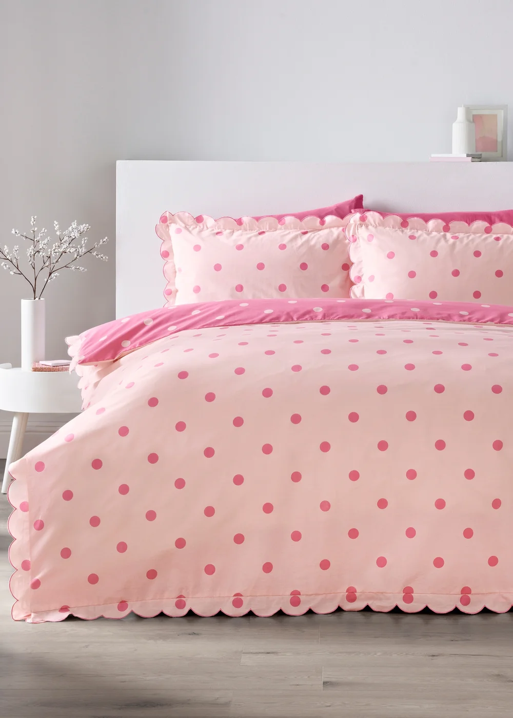 Pink Spotted Duvet Set - Single Image 1