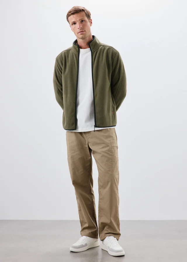 Khaki Full Zip Fleece