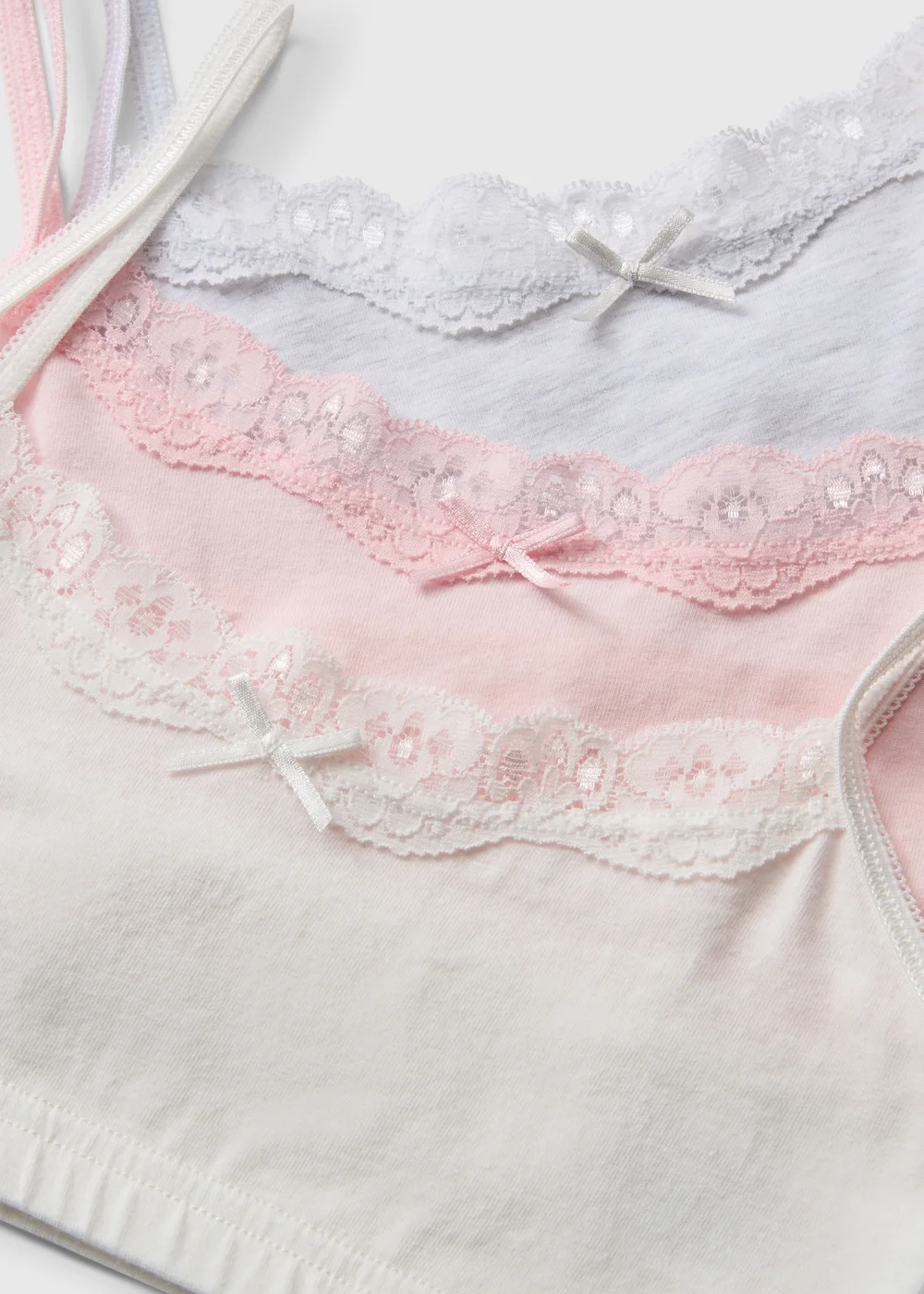 3 Pack Girls Pink Lace Crop Tops (6-14 Yrs) - 6-7 Yrs Image 2