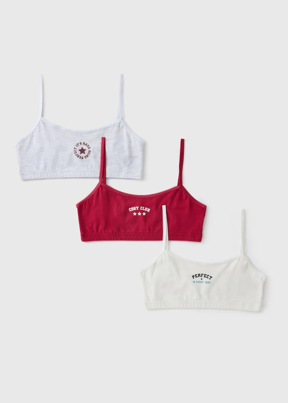 3 Pack Red Preppy Crop Tops (6-14yrs) - 6-7 Yrs Image 1