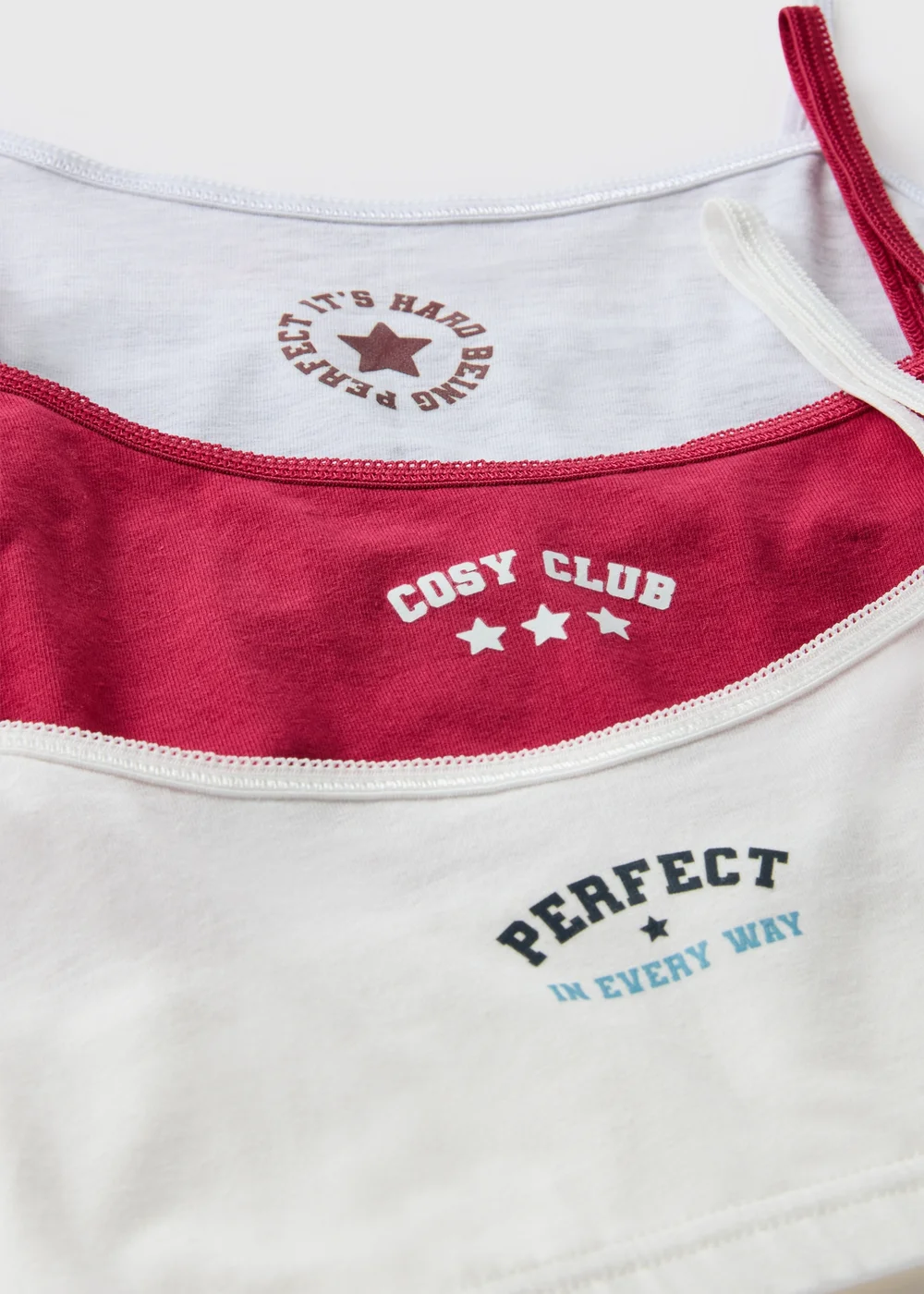 3 Pack Red Preppy Crop Tops (6-14yrs) - 6-7 Yrs Image 2