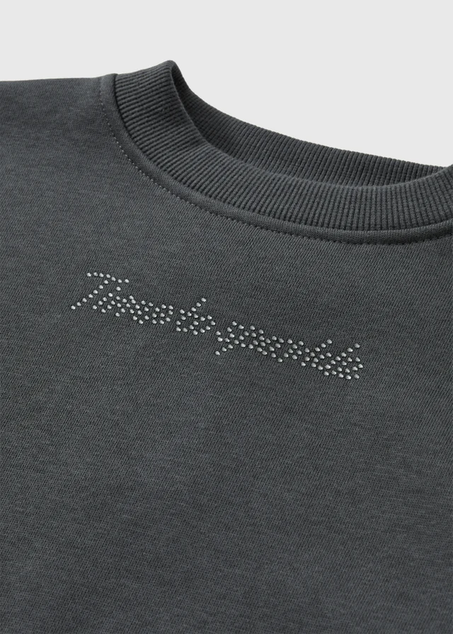 Girls Grey Lace Party Sweatshirt (7-15yrs)