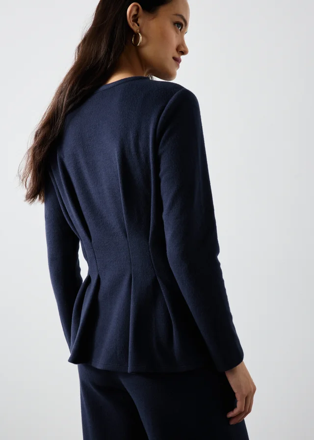 Navy Cinched Waist Co Ord Top