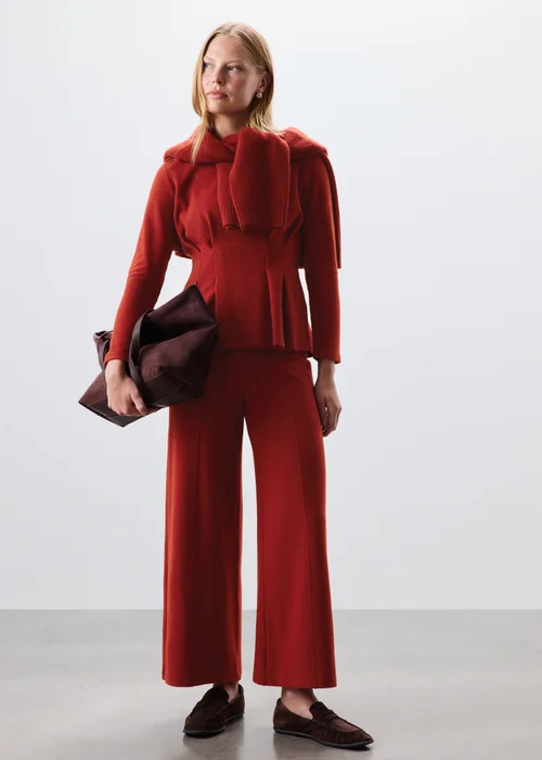 Burnt Red Cinched Waist Co Ord Top - 8 Image 3