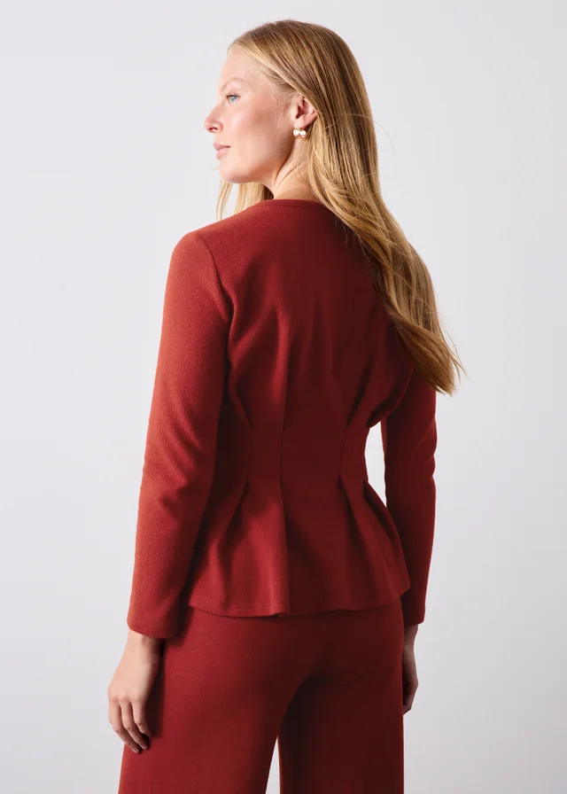 Burnt Red Cinched Waist Co Ord Top