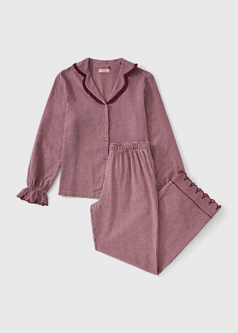 Burgundy Scallop Gingham Pyjamas - 8 Image 1