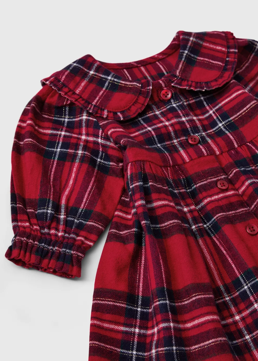Baby Girl Red Christmas Check Dress (0-24mths) - Up to 1 Month Image 3