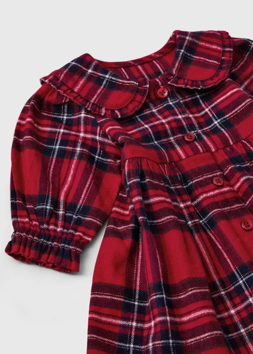 Baby Girl Red Christmas Check Dress (0-24mths) - Up to 1 Month Image 3