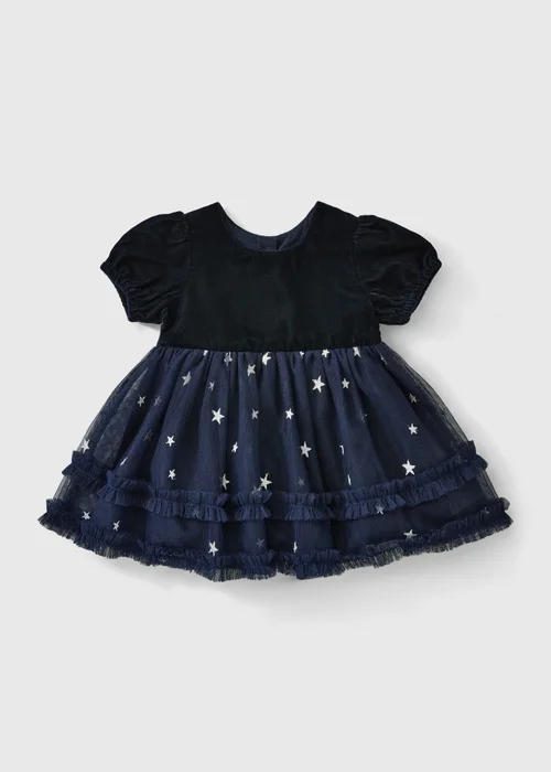 Baby Navy Star Print Dress (Newborn-23 mnths) - 6-9 months Image 1