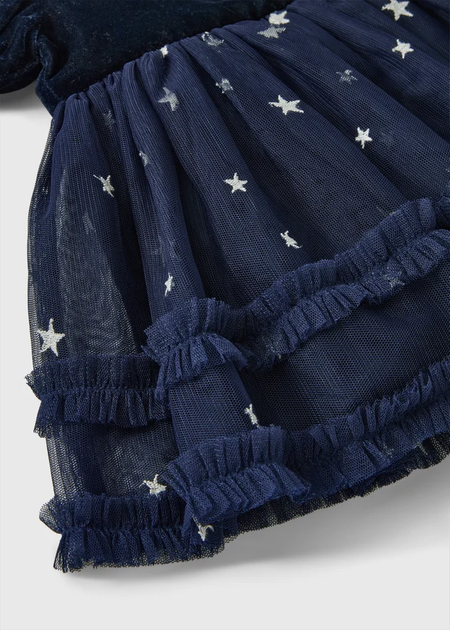 Baby Navy Star Print Dress (Newborn-23 mnths)