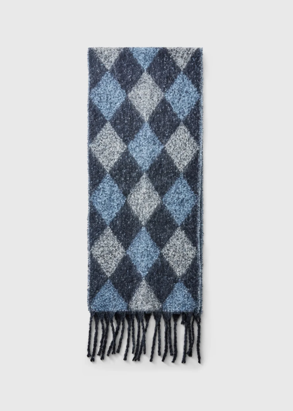 Blue Diamond Check Scarf - One Size Image 2