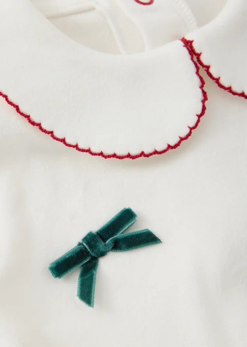 Baby Girls’ Christmas Bow Sleepsuit (0-23 mths) - First Size Image 2
