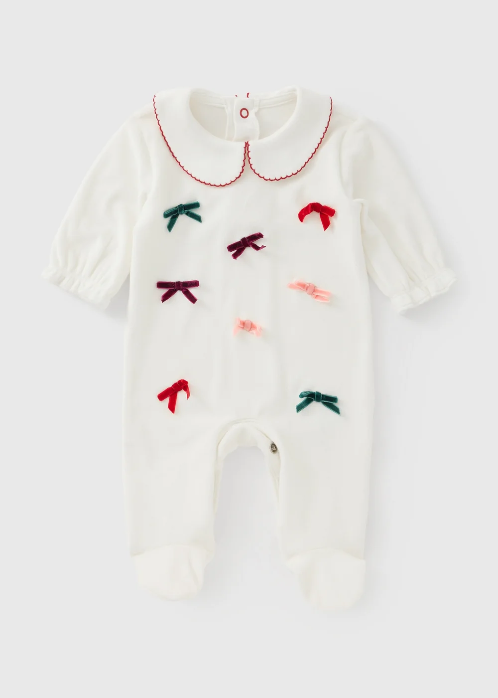 Baby Girls’ Christmas Bow Sleepsuit (0-23 mths) - First Size Image 1