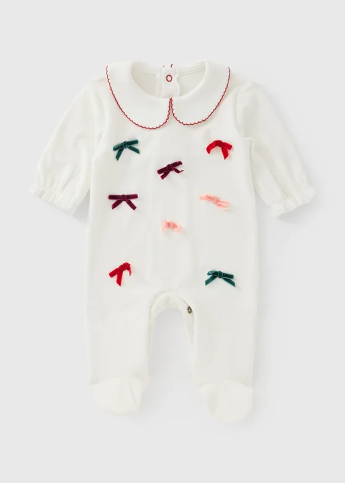Baby Girls’ Christmas Bow Sleepsuit (0-23 mths) - First Size Image 1
