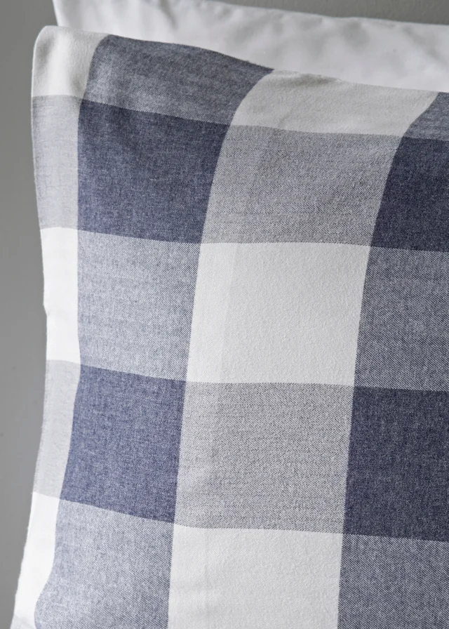 Blue Checked Woven Duvet Set
