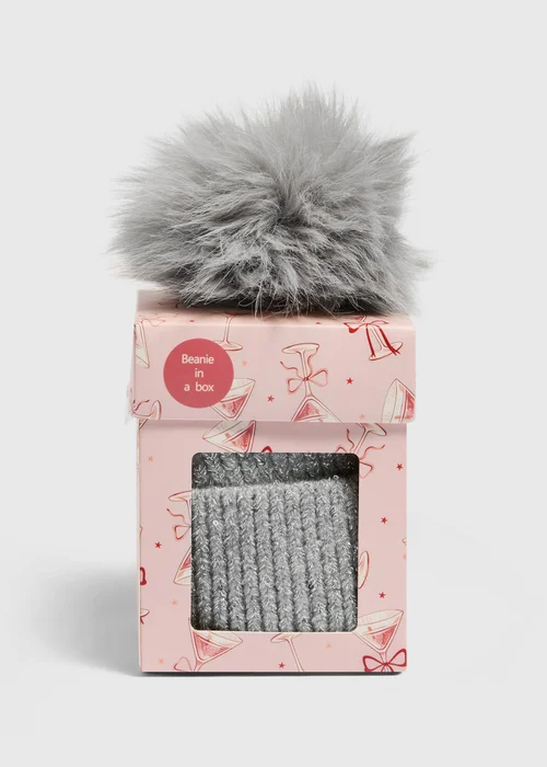 Grey Beanie In A Box - One Size Image 1